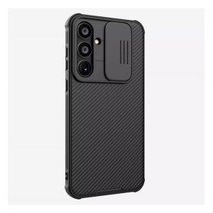 NILLKIN CAMSHIELD PRO plastic protecțiede telefon (cadru de silicon, rezistent la șocuri, protecțiede cameră, cu dungi) negru Samsung Galaxy A55 5G (SM-A556)