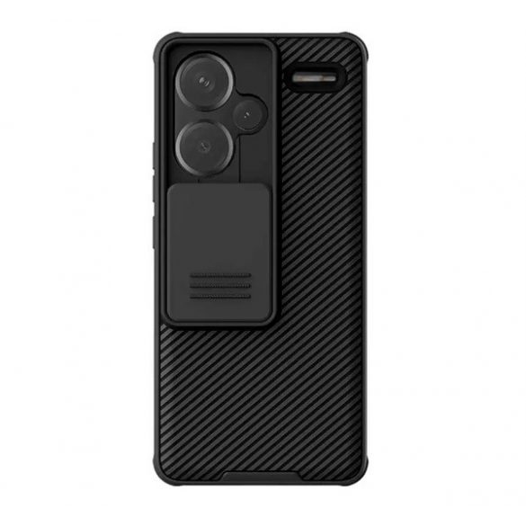 NILLKIN CAMSHIELD PRO plastic protecțiede telefon (cadru de silicon, rezistent la șocuri, protecțiede cameră, cu dungi) negru Xiaomi Redmi Note 13 Pro Plus 5G