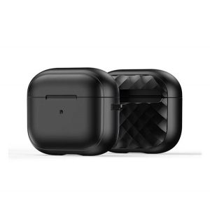 Husa din silicon DUX DUCIS PECC (rezistenta la socuri, carabina, romb) NEGRA Apple AirPods 3