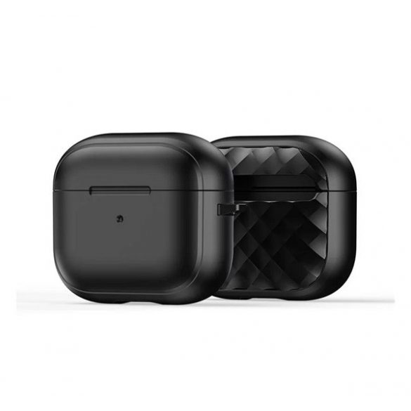 Husa din silicon DUX DUCIS PECC (rezistenta la socuri, carabina, romb) NEGRA Apple AirPods 3