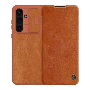 NILLKIN QIN PRO husă în picioare, efect de piele (FLIP, deschidere laterală, buzunar pentru carduri, protecție cameră) BARNA Samsung Galaxy A55 5G (SM-A556)