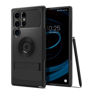 SPIGEN SLIM ARMOR MAGFIT Husă silicon pentru telefon (rezistent la șocuri, spate din plastic, MagSafe) negru Samsung Galaxy S24 Ultra (SM-S928)