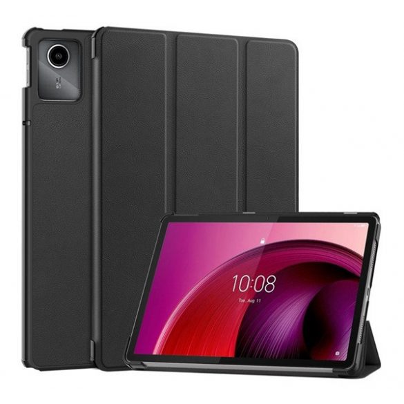 Carcasa in picioare, efect piele (FLIP activ, deschidere laterala, TRIFOLD, suport desktop) NEGRU Lenovo Tab M11 (TB330)