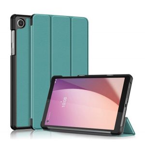 Carcasă în picioare, efect piele (FLIP, deschidere laterală, TRIFOLD, suport desktop) VERDE ÎNCHIS Lenovo Tab M8 Gen4 (TB300F) WIFI, Tab M8 Gen4 (TB300X) LTE