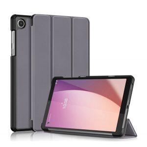 Carcasă în picioare, efect piele (FLIP, deschidere laterală, TRIFOLD, suport desktop) GR ÎNCHIS Lenovo Tab M8 Gen4 (TB300F) WIFI, Tab M8 Gen4 (TB300X) LTE