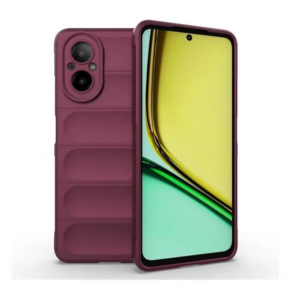 Protectie din silicon pentru telefon (rezistenta la socuri, protectie camera, 3D) BURGUNDY Realme C67 4G