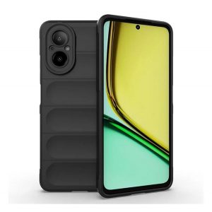 Protectie din silicon pentru telefon (rezistenta la socuri, protectie camera, 3D) NEGRU Realme C67 4G