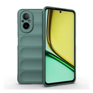 Protectie din silicon pentru telefon (rezistenta la socuri, protectie camera, 3D) VERDE INCHIS Realme C67 4G