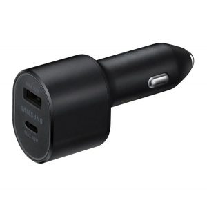 Încărcător auto SAMSUNG USB+priză de tip C (45W, încărcător rapid) NEGRU