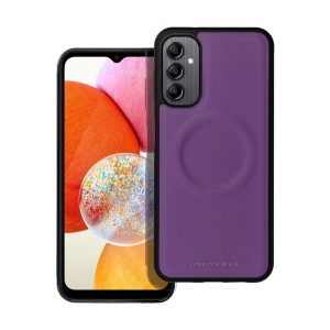 Protector de telefon din silicon ROAR MAG MORNING (efect piele ECO, interior pluș din microfibră, MagSafe) PURPLE Samsung Galaxy A14 4G (SM-A145)