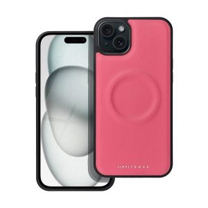 Protector de telefon din silicon ROAR MAG MORNING (efect piele ECO, interior pluș din microfibră, MagSafe) ROZ Apple iPhone 14 Plus