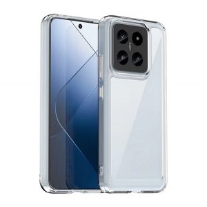 protecțiede plastic pentru telefon (cadru de silicon, rezistent la șocuri, spate transparent) pentru Xiaomi 14 5G