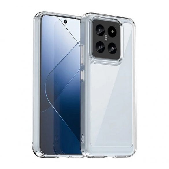 protecțiede plastic pentru telefon (cadru de silicon, rezistent la șocuri, spate transparent) pentru Xiaomi 14 5G