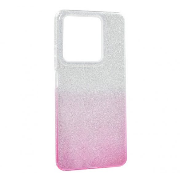 Protectie de telefon din silicon (interior din plastic, spate lucios) TRANSPARENT/ROZ Xiaomi Redmi Note 13 5G