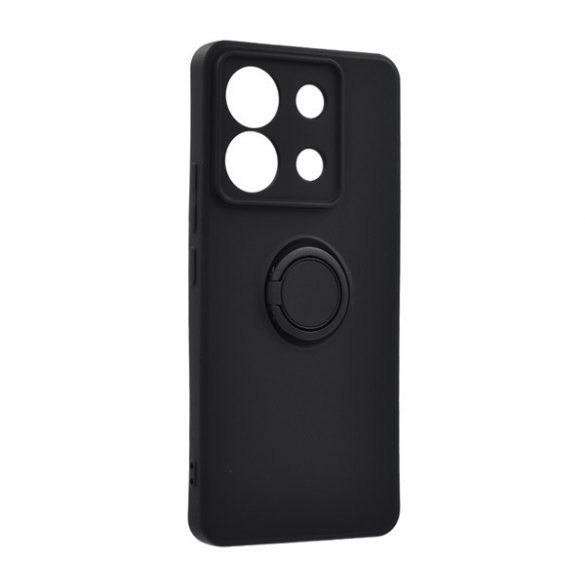 Husă silicon pentru telefon (inel de montare, microfibră pluș interior, magnetic, protecțiede cameră) negru Xiaomi Redmi Note 13 Pro 5G