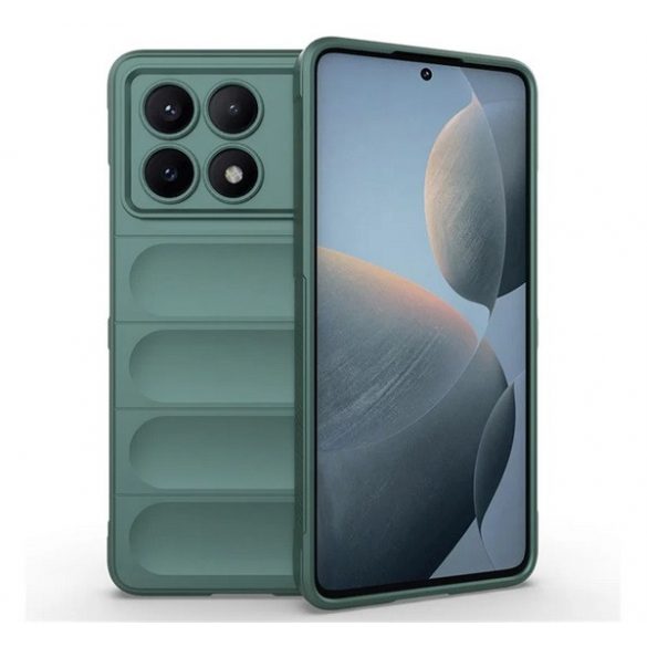 Protectie din silicon pentru telefon (rezistenta la socuri, protectie camera, 3D) VERDE INCHIS Xiaomi Poco X6 Pro 5G