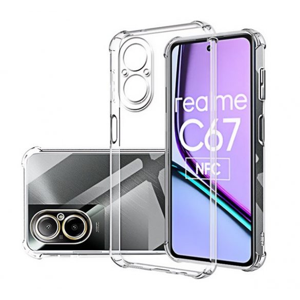 Protectie din silicon pentru telefon (rezistenta la impact, colt cu perna de aer) TRANSPARENT Realme C67 4G