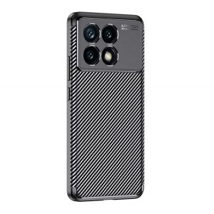 Protectie din silicon pentru telefon (rezistenta la impact, colt cu perna de aer, model carbon) NEGRU Xiaomi Poco X6 Pro 5G