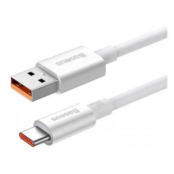 Cablu de date BASEUS SUPERIOR (USB - Type-C, 100W, încărcător rapid PD, 200cm, anti-rupere) ALB