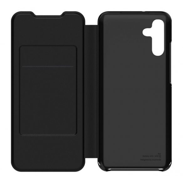 Conceput pentru carcasa SAMSUNG în picioare (FLIP activ, deschidere laterală, buzunar pentru card) NEGRU Samsung Galaxy A15 5G (SM-A156), Galaxy A15 (SM-A155)