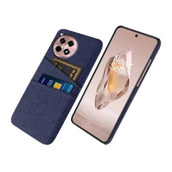 Protectie din plastic pentru telefon (rezistenta la impact, suport card, efect textil) BLUE INCHIS OnePlus 12R 5g