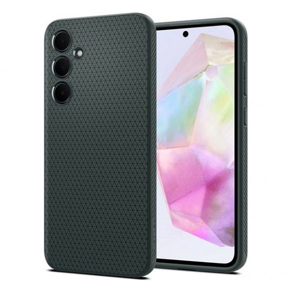 Protectie de telefon din silicon SPIGEN LIQUID AIR (rezistenta la socuri, colt cu perna de aer, romb) VERDE INCHIS Galaxy A35 5G