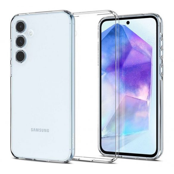 Protectie de telefon din silicon SPIGEN LIQUID CRYSTAL (rezistenta la socuri, colt cu perna de aer) TRANSPARENT Galaxy A55 5G