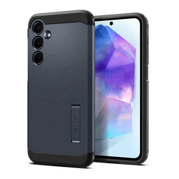 Protectie de telefon din plastic SPIGEN TOUGH ARMOR (cadru din silicon, rezistenta la impact, suport) DARK GREY Galaxy A55 5G