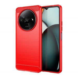 Protector de telefon din silicon (rezistenta la impact, colt cu perna de aer, periat, model carbon) RED Redmi A3