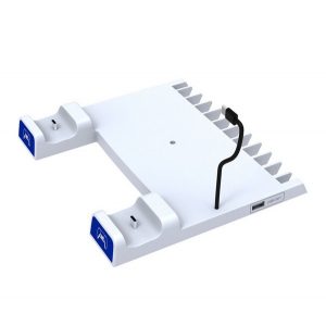 Stație de încărcare IPEGA (USB, încărcare simultană a 2 controlere, indicator LED, compatibil PS5 + cablu tip C) ALB