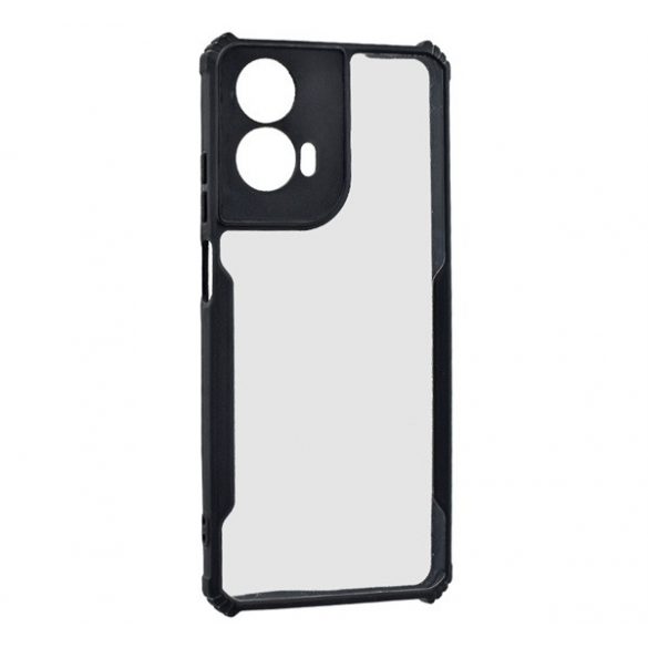 Husă silicon pentru telefon (rezistent la șocuri, glugă, spate acrilic, protecțiede cameră) negru Motorola Moto G04, Motorola Moto G24 Power