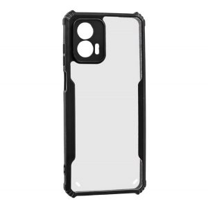 Protectie din silicon pentru telefon (rezistenta la impact, colt cu perna de aer, spate acrilic, protectie camera) NEGRU Motorola Moto G53