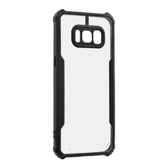 Protectie din silicon pentru telefon (rezistenta la impact, colt cu perna de aer, spate acrilic, protectie pentru camera) NEGRU Galaxy S8