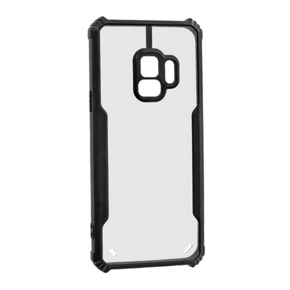 Protectie din silicon pentru telefon (rezistenta la impact, colt cu perna de aer, spate acrilic, protectie pentru camera) NEGRU Galaxy S9