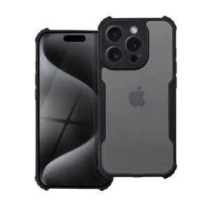 Protectie din silicon pentru telefon (rezistenta la impact, colt cu perna de aer, spate acrilic, protectie pentru camera) NEGRU iPhone 13 Pro