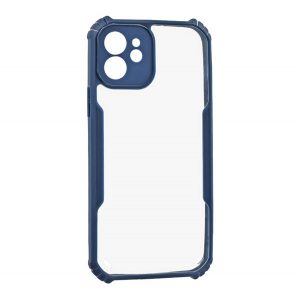 Protectie din silicon pentru telefon (rezistenta la impact, colt cu perna de aer, spate acrilic, protectie pentru camera) ALBASTRU INCHIS iPhone 12, iPhone 12 Pro