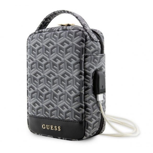 Geantă GUESS PU 4G G CUBE (universală, efect piele ECO, curea de mână) NEGRU Universal