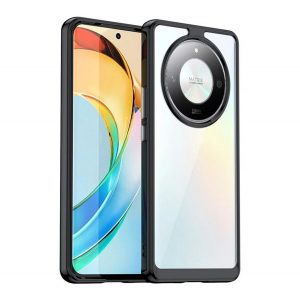 Protectie din plastic pentru telefon (cadru din silicon, rezistenta la impact, spate transparent) NEGRU Honor Magic6 Lite 5G