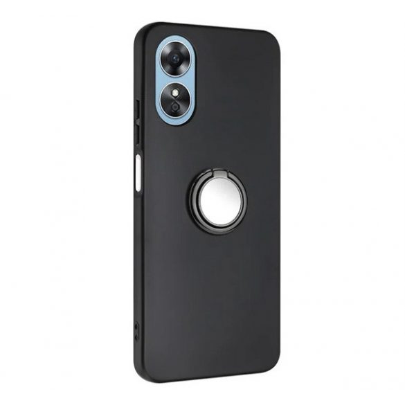 Protectie din silicon pentru telefon (inel de fixare, interior din microfibra de pluș, magnetic, protector pentru cameră) NEGRU OPPO A58