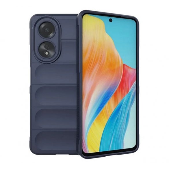 Protectie din silicon pentru telefon (rezistenta la socuri, protectie camera, 3D) ALBASTRU INCHIS OPPO A58