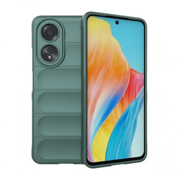 Protectie din silicon pentru telefon (rezistenta la socuri, protectie camera, 3D) VERDE INCHIS OPPO A58