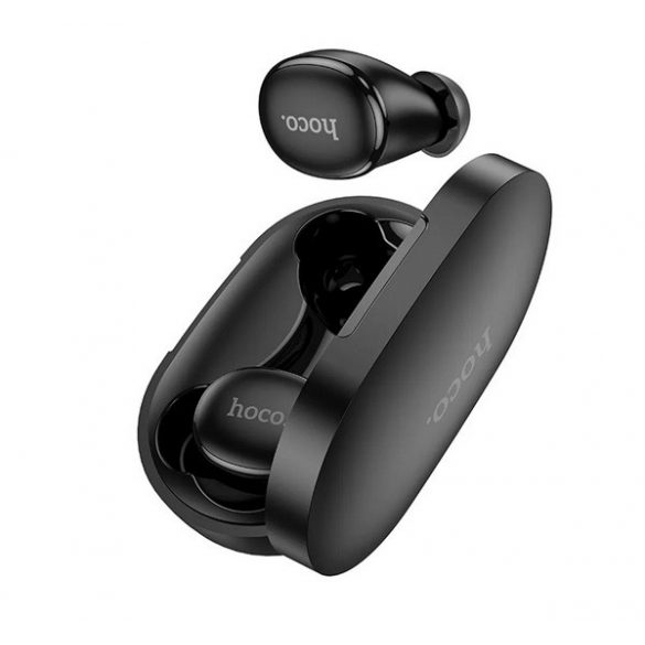 Căști bluetooth HOCO MELODY STEREO (v5.1, TWS, microfon, display LED + carcasă de încărcare) NEGRU