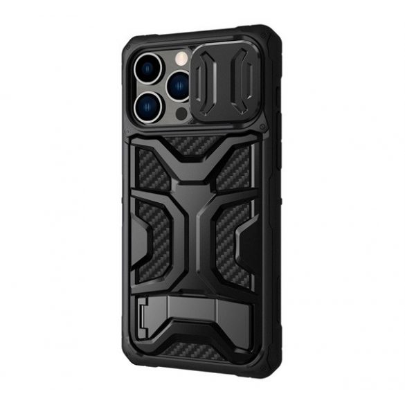 Protector de telefon din silicon NILLKIN ADVENTURER PRO defender (rezistenta la impact, cadru din silicon, protectie camera, suport) NEGRU Apple iPhone 14 Pro Max