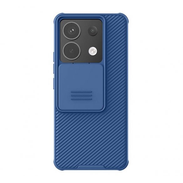 Protector de telefon din plastic NILLKIN CAMSHIELD PRO (cadru din silicon, rezistenta la impact, protectie camera, dungi) ALBASTRU INCHIS Xiaomi Poco X6 5G, Redmi Note 13 Pro 5G