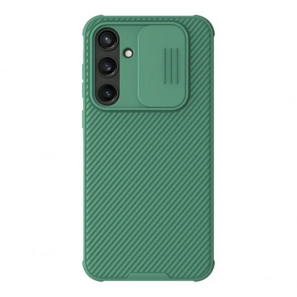 Protector de telefon din plastic NILLKIN CAMSHIELD PRO (cadru din silicon, rezistenta la impact, protectie camera, dungi) VERDE ÎNCHIS Samsung Galaxy A35 5G (SM-A356)