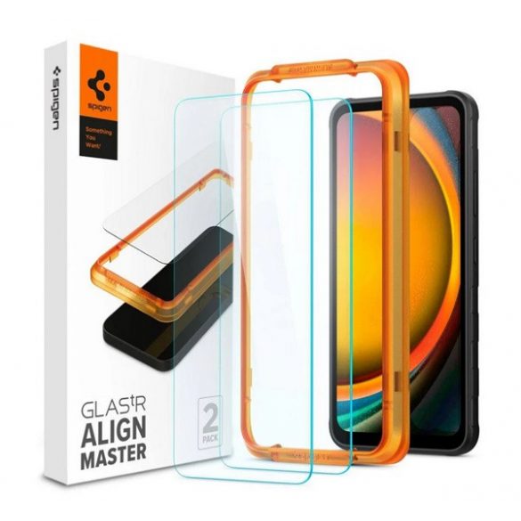 SPIGEN ALM FC sticla de protectie pentru ecran 2buc (2.5D, foarte rezistent la zgarieturi, 9H, ultrasubtire, imbunatatire a culorii) TRANSPARENT Samsung Galaxy Xcover 7 (SM-G556)