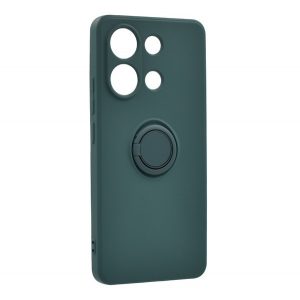 Protector de telefon din silicon (inel de fixare, interior din microfibra de pluș, magnetic, protector pentru cameră) VERDE ÎNCHIS Xiaomi Redmi Note 13 4G