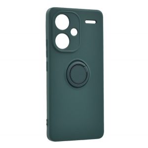 Protector de telefon din silicon (inel de fixare, interior din microfibra de pluș, magnetic, protector pentru cameră) VERDE ÎNCHIS Xiaomi Redmi Note 13 Pro Plus 5G