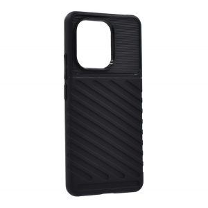 Protectie de telefon din silicon (rezistenta la impact, cu dungi, model convex) NEGRU Xiaomi Redmi Note 13 4G