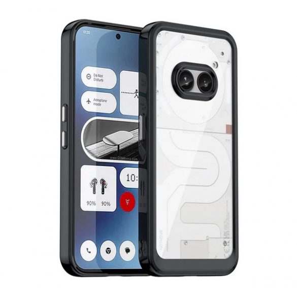 Protectie din plastic pentru telefon (cadru din silicon, rezistenta la impact, spate transparent) BLACK Nothing Phone (2a)